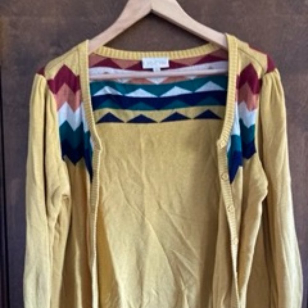 ModCloth You Heard That Bright Cardigan Yellow Size L